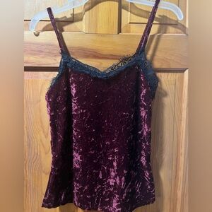 Rue 21 Women S Y2K Crushed Velvet Spaghetti Strap Whimsygoth Romantic Lace